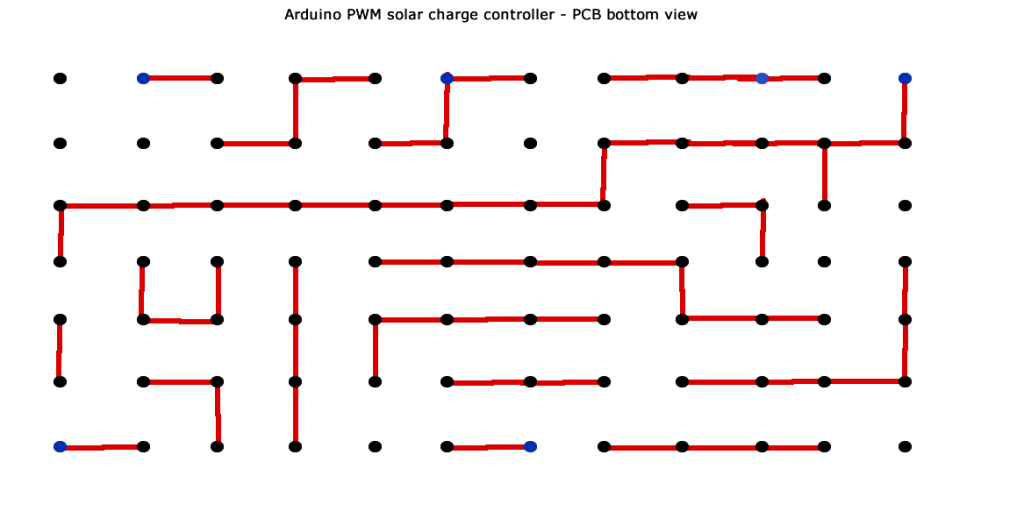 Arduino PWM solar charge controller PCB bottom view