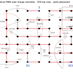 Arduino PWM solar charge controller PCB top view parts placement